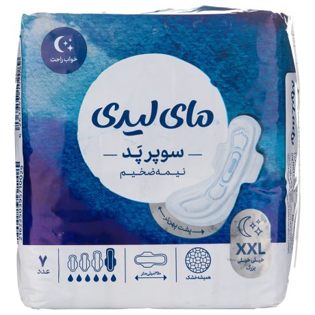 نوار بهداشتی سوپر پد نیمه ضخیم شب – خیلی خیلی بزرگ (بسته ۷ عددی)